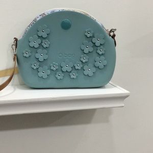 Blue Italian Design O Bag with Shoulder strap